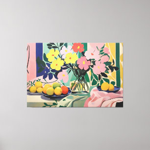 Levendige bloemschildering geïnspireerd door Matis Canvas Afdruk