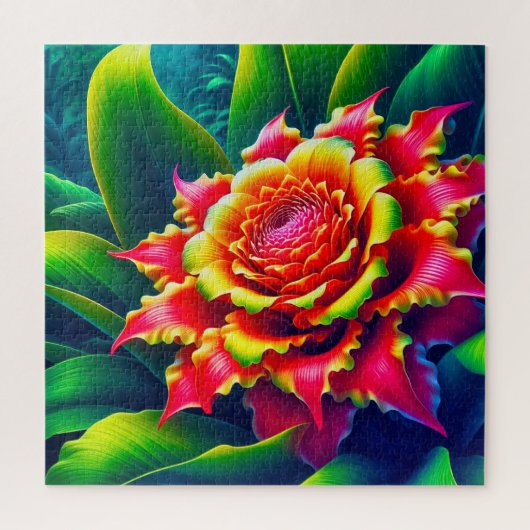 Levendige bloemspiraal legpuzzel (Verticaal)