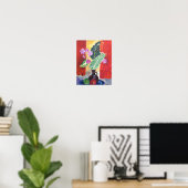 Levendige bloemstilleven-schildering wandkunst poster (Thuiskantoor)
