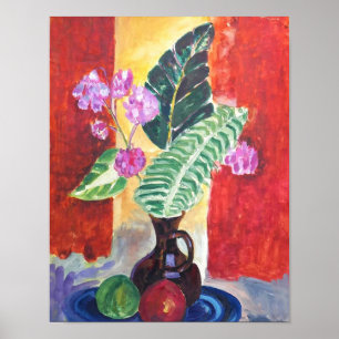 Levendige bloemstilleven-schildering wandkunst poster