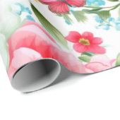 Levendige bloesems en vlinders cadeaupapier (Rol Hoek)
