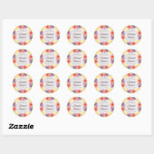 Levendige Bloesems Marmeren Bruidsdouche Ronde Sticker (Vel)