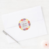 Levendige Bloesems Marmeren Bruidsdouche Ronde Sticker (Envelop)