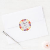Levendige Bloesems Marmeren Dank Je Ronde Sticker (Envelop)