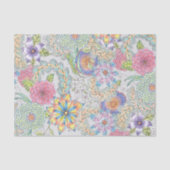 Levendige bloesems met wervelingen van wijnstokken tissuepapier (Voorkant)