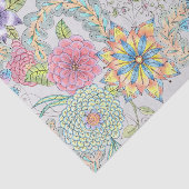 Levendige bloesems met wervelingen van wijnstokken tissuepapier (Detail)