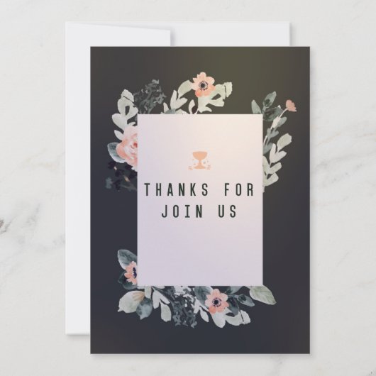 Levendige bloesemsoiree in feest Bloemenuitstralin Kaart (Achterkant)