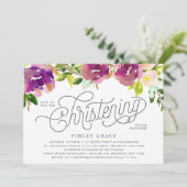 Levendige Bloom doopuitnodiging Kaart (Staand voorkant)