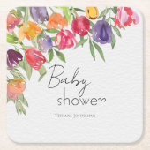 Levendige Blooms Bright Tulips Baby shower Kartonnen Onderzetters (Voorkant)
