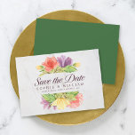 Levendige Blooms Marmer Save the Date<br><div class="desc">Deze elegante bloemenbewaar de datumkaart is voorzien van levendige bloei met de woorden "save the date" in trendy schrift, allemaal tegen een bleke marmeren achtergrond aan de voorkant en een groene kleur aan de achterkant. Personaliseer deze kaart door de plaatsaanduidingstekst in de sjabloon te vervangen om uw gegevens toe te...</div>