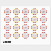 Levendige Blooms Marmeren Baby shower Ronde Sticker (Vel)