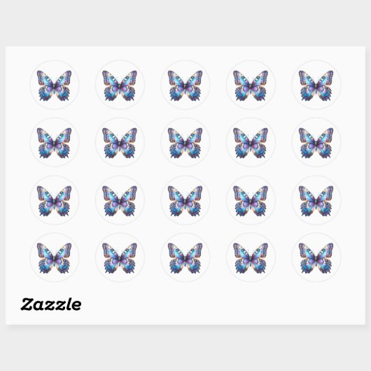Levendige Blue Butterfly Sticker (Vel)
