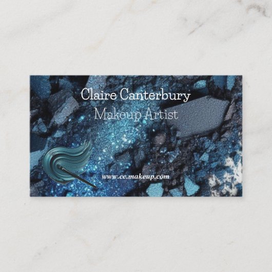Levendige Blue Glam make-up artist Visitekaartje (Voorkant)