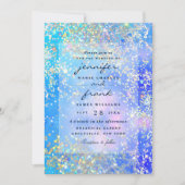Levendige Blue Ocean Holographic Glitter schittert Kaart (Voorkant)