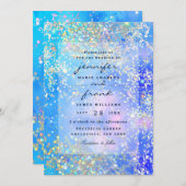 Levendige Blue Ocean Holographic Glitter schittert Kaart (Voorkant / Achterkant)