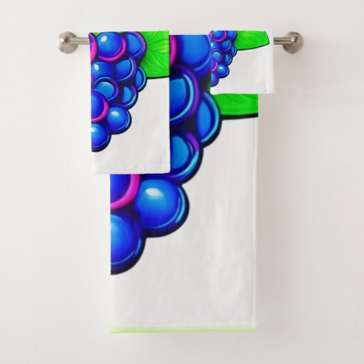 Levendige Blueberry Pop Art Bad Handdoek (Insitu)