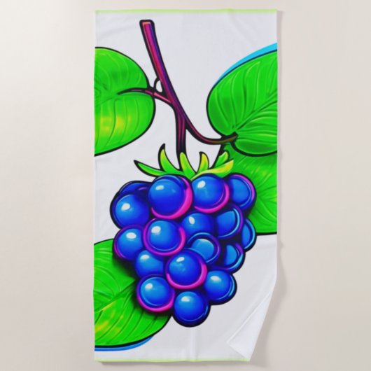 Levendige Blueberry Pop Art Strandlaken (Voorkant)