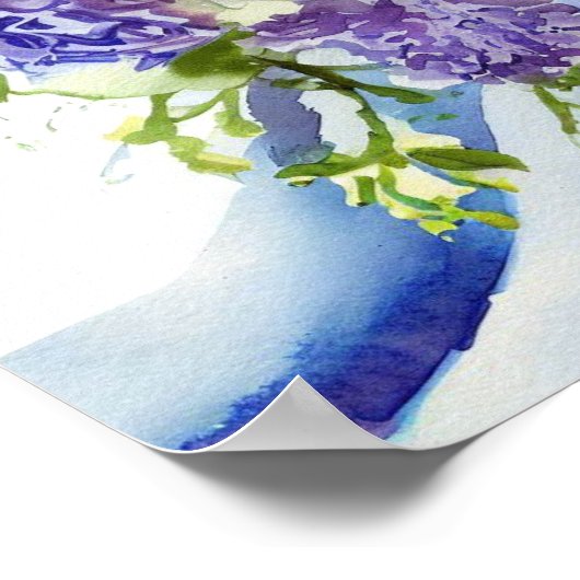 Levendige Blues, Bruids Cascading Bouquet 1, Poster (Hoek)