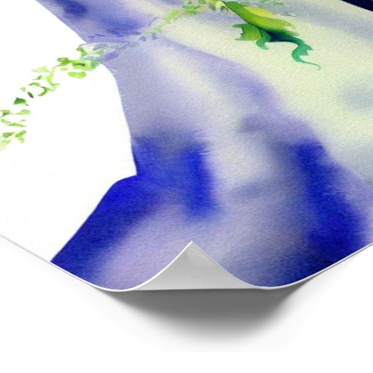 Levendige Blues, Bruids Cascading Bouquet 2, Poster (Hoek)