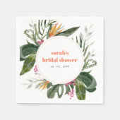 Levendige Blush Boho Tropische Bloemachtige Bruilo Servet (Voorkant)