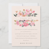 Levendige Blush Roze Waterverf Bloem Bruiloft Bedankkaart (Voorkant)