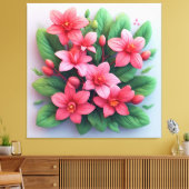 Levendige Boeket Met Roze Bloemen Canvas Afdruk (Insitu (Woonkamer))