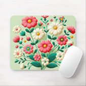 Levendige boeket van 3D-bloemen Muismat (Met muis)