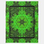 Levendige Boheemse Abstracte Emerald Daisy Ontworp Fleece Deken (Voorkant)