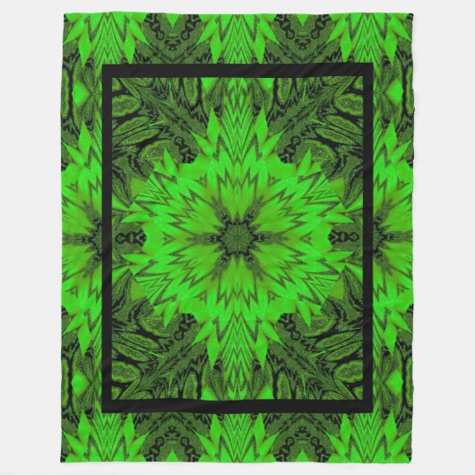 Levendige Boheemse Abstracte Emerald Daisy Ontworp Fleece Deken (Voorkant)