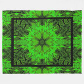 Levendige Boheemse Abstracte Emerald Daisy Ontworp Fleece Deken (Voorkant (Horizontaal))