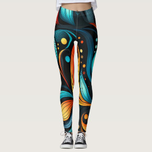 Levendige Boheemse Floral en Geometric Fusion Leggings
