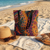 Levendige Boheemse Paisley Tote Bag