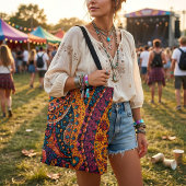 Levendige Boheemse Paisley Tote Bag