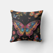 Levendige Boheemse Vlinderkunst Neon olieverfschil Kussen (Achterkant)