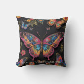 Levendige Boheemse Vlinderkunst Neon olieverfschil Kussen (Voorkant)