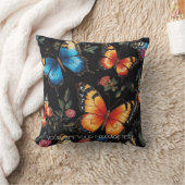 Levendige Boheemse Vlinderkunst Neon olieverfschil Kussen (Deken)