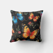 Levendige Boheemse Vlinderkunst Neon olieverfschil Kussen (Achterkant)