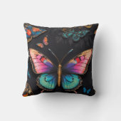Levendige Boheemse Vlinderkunst Neon olieverfschil Kussen (Achterkant)