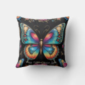 Levendige Boheemse Vlinderkunst Neon olieverfschil Kussen (Achterkant)