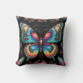 Levendige Boheemse Vlinderkunst Neon olieverfschil Kussen (Voorkant)