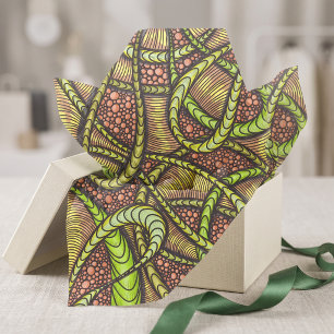 Levendige Boho Aardse Abstracte Boetiekverpakking Tissuepapier