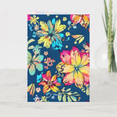 Levendige Boho Bloemen Bohemian Flower Gelukkige V Kaart (Achterkant)