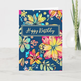 Levendige Boho Bloemen Bohemian Flower Gelukkige V Kaart