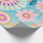 Levendige Boho Bloemenexplosie in pasteltinten Cadeaupapier (Hoek)