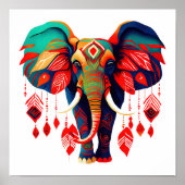 Levendige Boho Chic Olifant Poster (Voorkant)