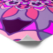 Levendige Boho Chic Roze Paarse Bloemen Mandala's Poster (Hoek)