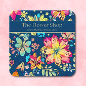 Levendige Boho Floral Bohemian Flower Vierkante Visitekaartje