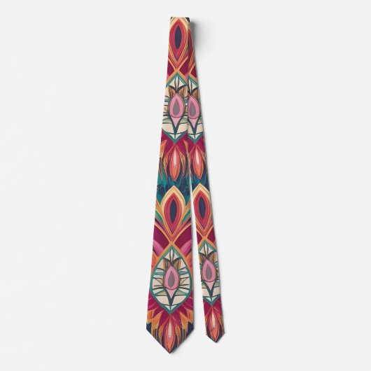 Levendige Boho Floral Stropdas (Voorkant)