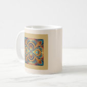 Levendige Boho Fractal Mandala Kunst Koffiemok (Voorkant links)