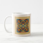 Levendige Boho Fractal Mandala Kunst Koffiemok (Links)